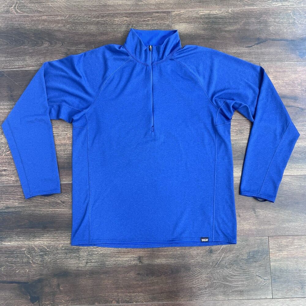 Patagonia Men's Capilene Midweight Zip-Neck Baselayer Pullover Blue Size XL